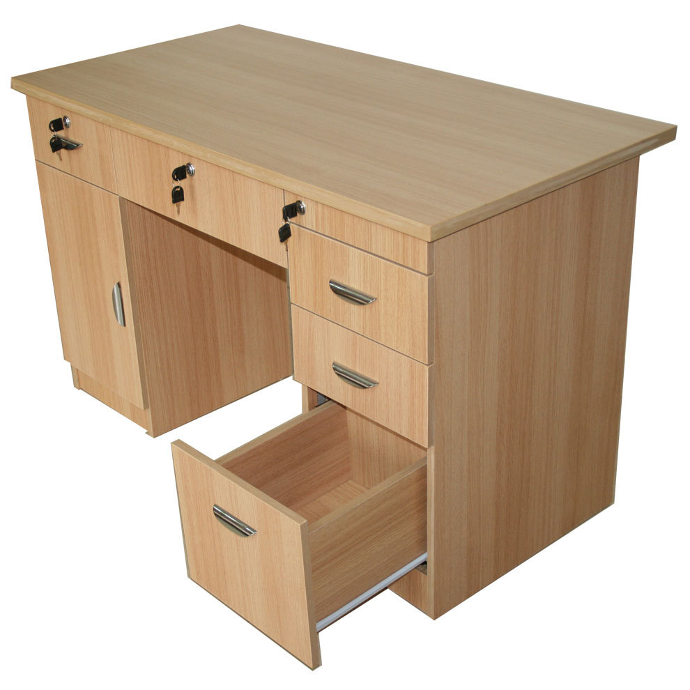 广东厂家直销三聚氰胺双贴面1.2米落地三抽办公台办公桌省内包邮