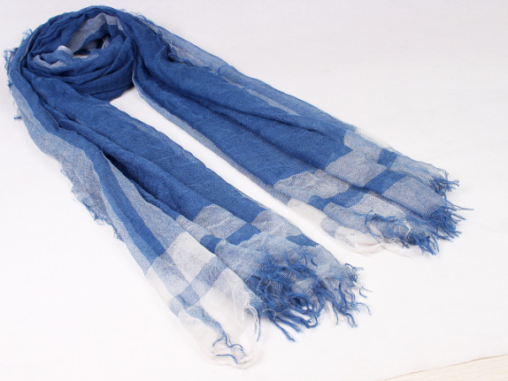 条纹 拼色 涤纶围巾