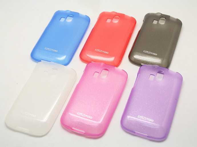 【包装带膜 擦布】酷派7260 suntoo透明闪粉手机外壳,手机保护套图片