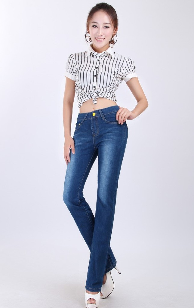 新款微喇裤 女士微喇叭裤 微喇叭牛仔裤 微喇牛仔女裤长裤