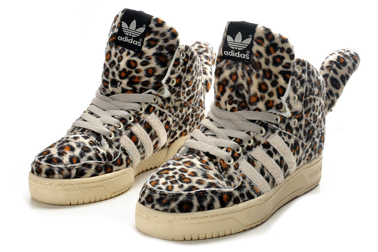 阿迪达斯潮流鞋 adidas jeremy scott x adidas js豹纹豹子鞋板鞋