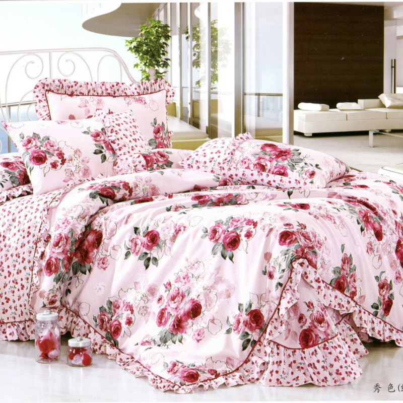 天使宝贝 雅士利家纺田园床上用品全棉四件套枕套床单被套纯棉