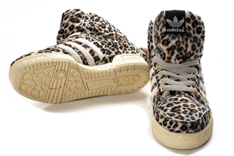 阿迪达斯潮流鞋 adidas jeremy scott x adidas js豹纹豹子鞋板鞋