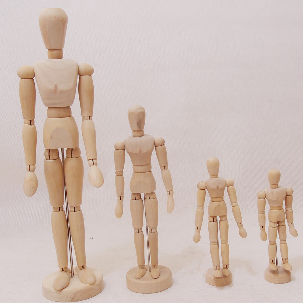 木人模型 11cm漫画木头人 素描木偶人关节人 木头人偶hc162