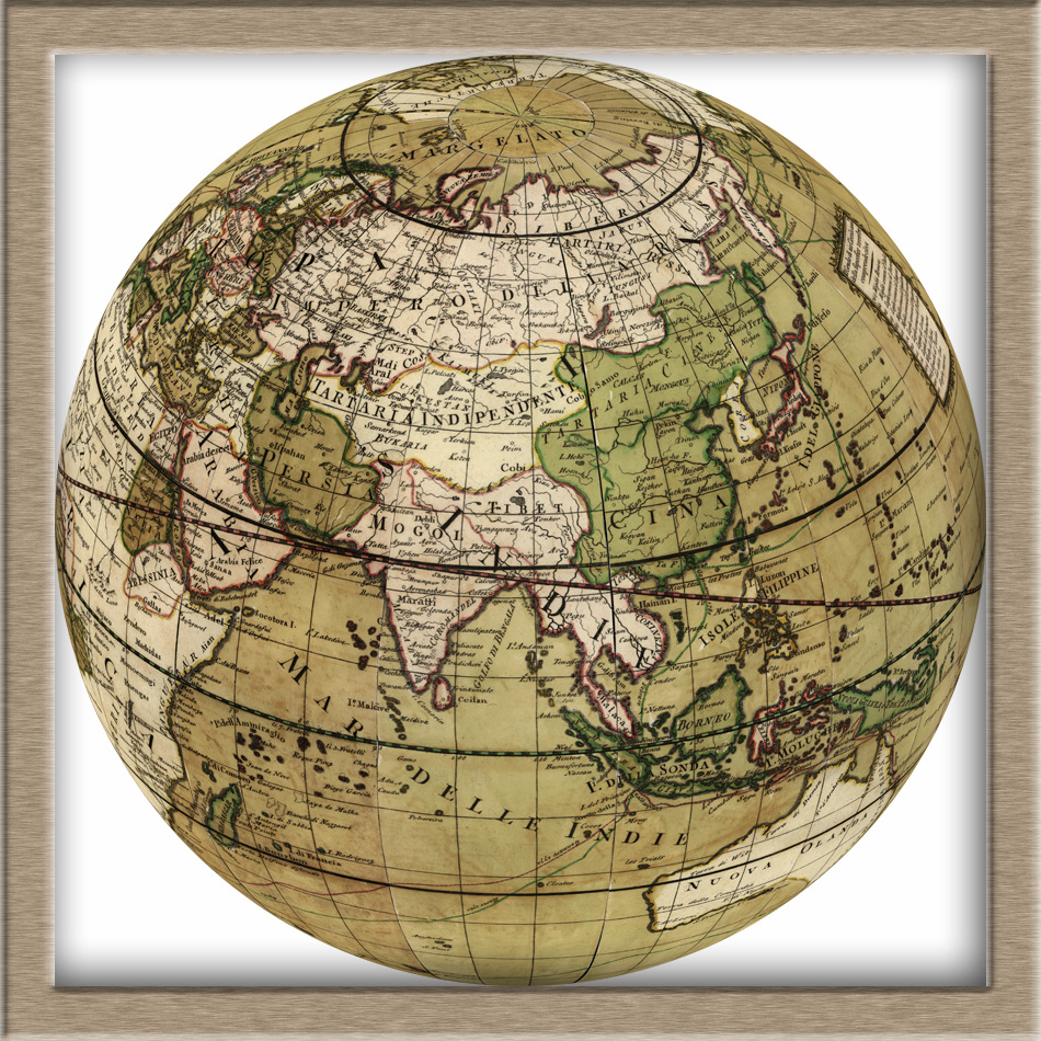 古代地球仪-1881年由比利时布鲁塞尔地理研究院制作