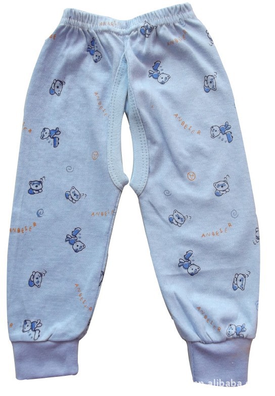 新生儿纯棉开档秋裤 男女宝宝秋裤睡裤长裤收口棉毛裤