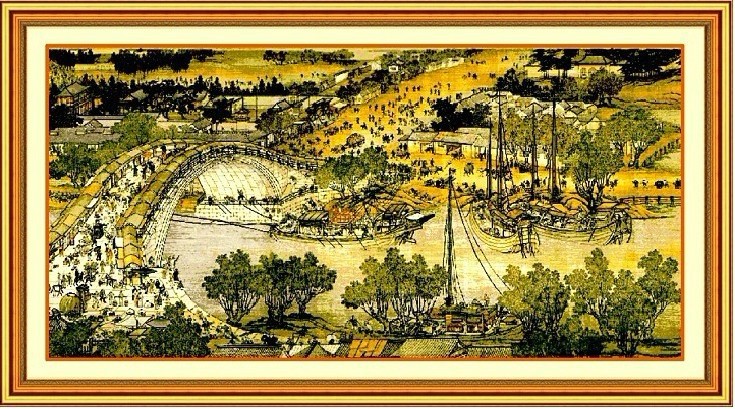 新款100%精准十字绣 十字绣批发 新版清明上河图 品牌十字绣成品