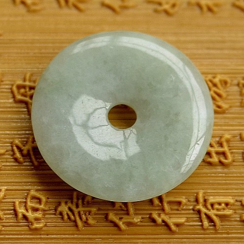 天然a货圆玉壁吊坠 翡翠玉平安扣挂件 缅甸翡翠玉吊坠 080102