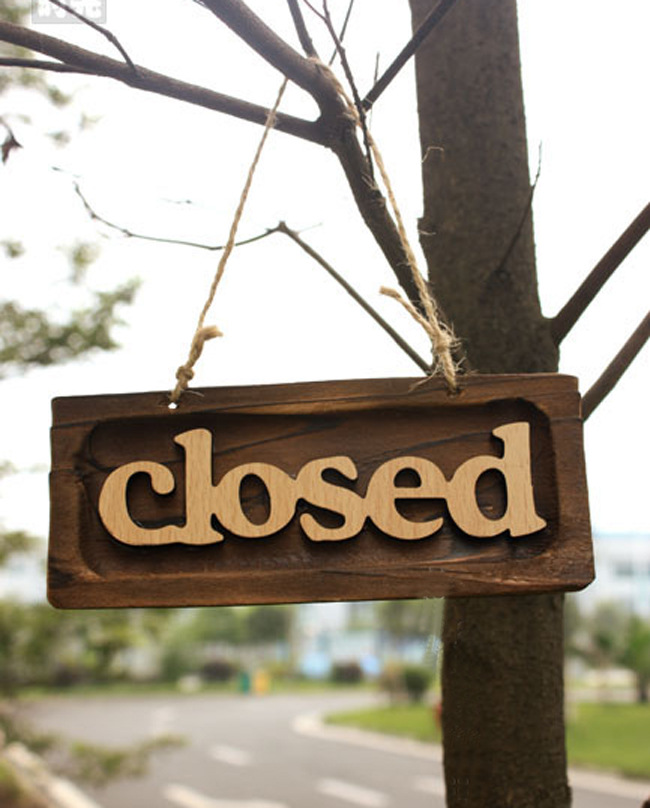 zakka杂货烧杉木closed挂牌 停业门牌 休息牌