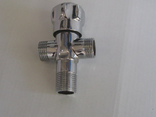 厂家批发全铜加厚双用三角阀双出水三角阀一进二出陶瓷阀芯