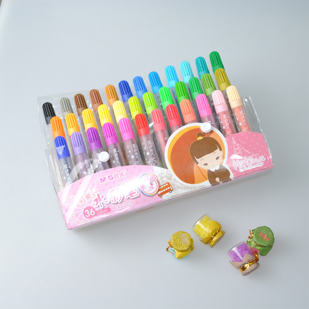 晨光 可爱@水彩笔 acp90160 36色水彩笔 红 蓝两款