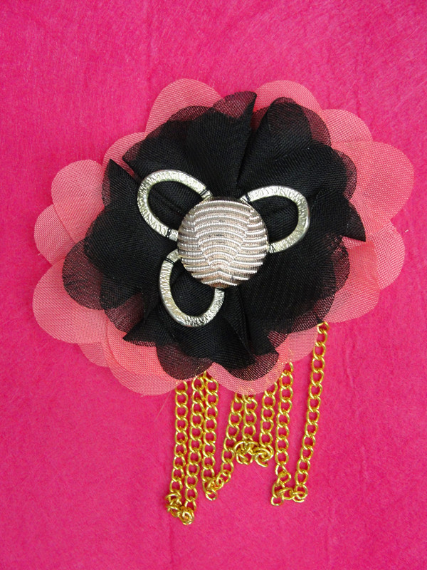 e005手工鞋面花 雪纺链子鞋面花 雪纺链子鞋花 各种辅料 花边