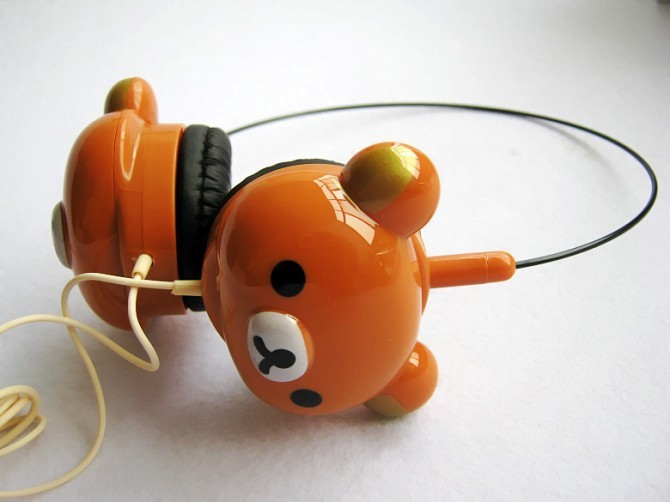 k003 轻松熊头戴式耳机 动物造型耳机 女生个性电脑耳机 厂家直销