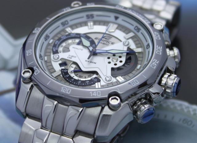 卡西欧男士手表新款立体钢带多功能赛车手表ef550rbsp1av