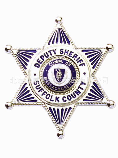 专业策划定制高品质外贸原单3d压铸六角星镀镍肩徽章