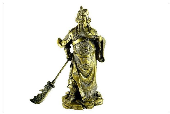 镀铜关公 大号 招财辟邪镇宅 武财神爷 家居摆件 关羽