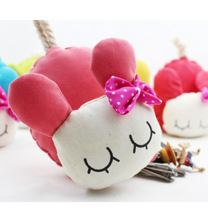 创意可爱韩版手工 绒布害羞兔抽拉式 汽车钥匙扣/钥匙包