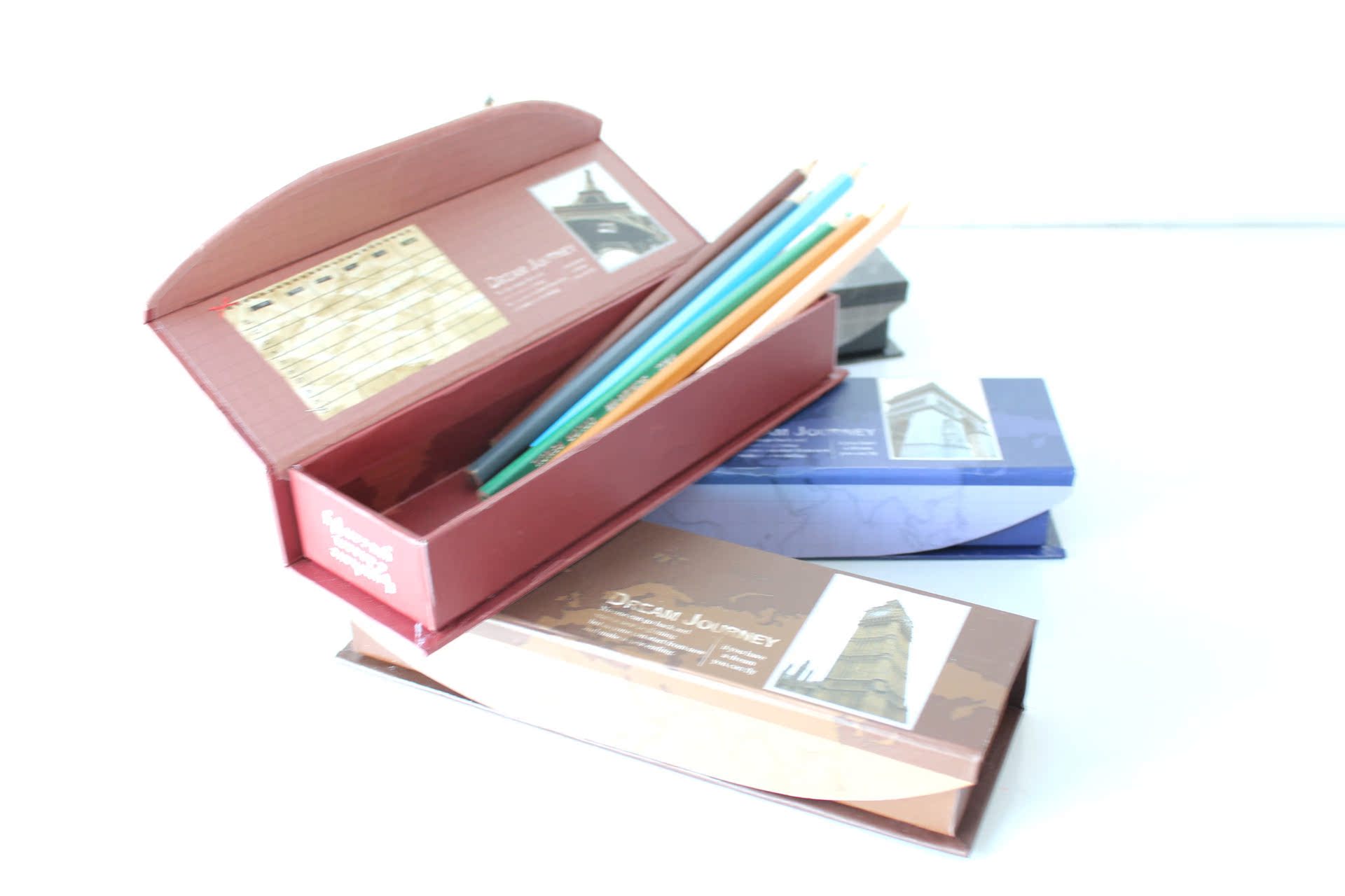 310029 韩国文具 2000号梦之旅弧形单层纸质文具盒 笔盒