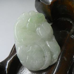 批发采购玉器工艺品-梦之星珠宝 正品a货瑞丽翡翠豆色如意挂件 吉祥