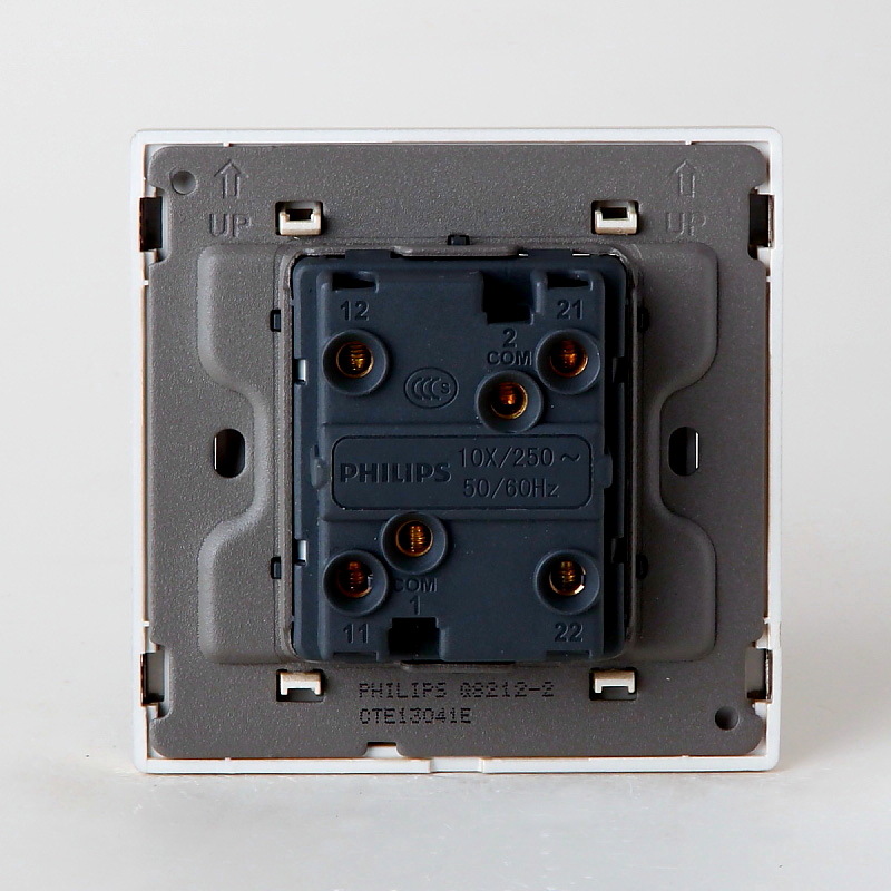 正品飞利浦开关插座q8系列二位大跷板双控开关双联大跷板双路开