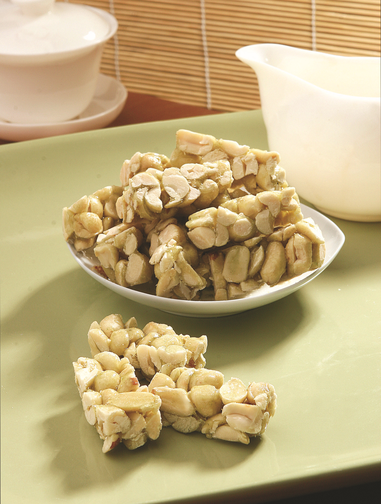 代理批发小溪村158g盒装绿茶花生酥茶食品