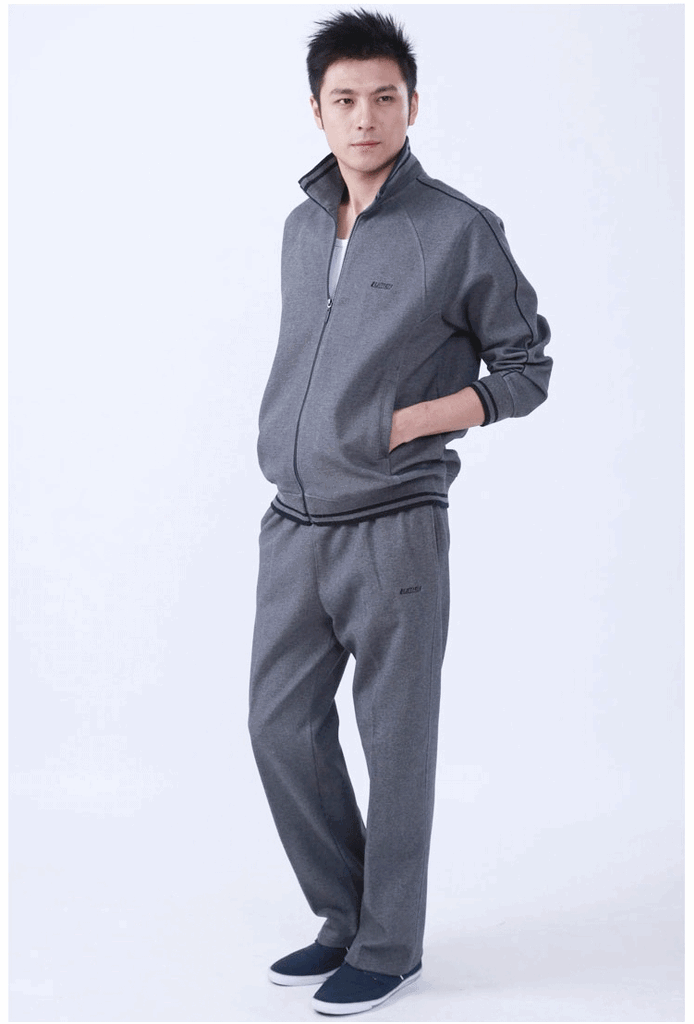 鲁美棉质男士冬装 运动服 春秋运动裤开衫上衣 运动外套5081