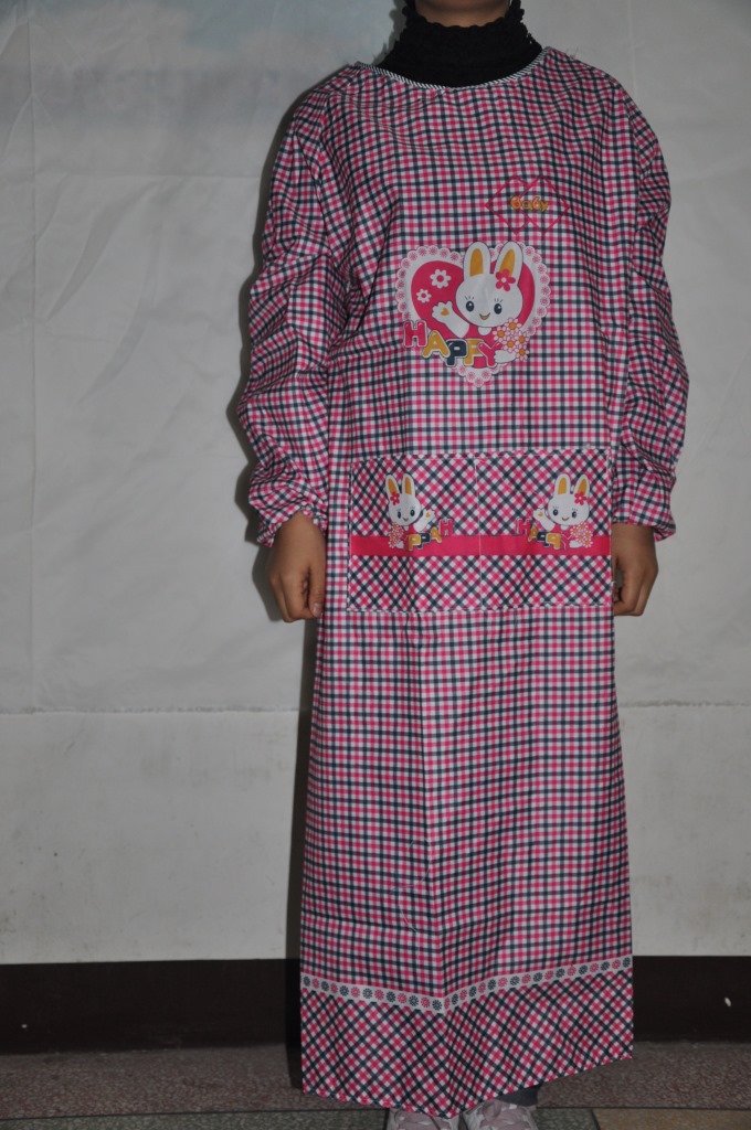 长袖爱心兔防脏防污围裙 成人反穿衣罩衣厨房工作衣 罩衫厂家批发