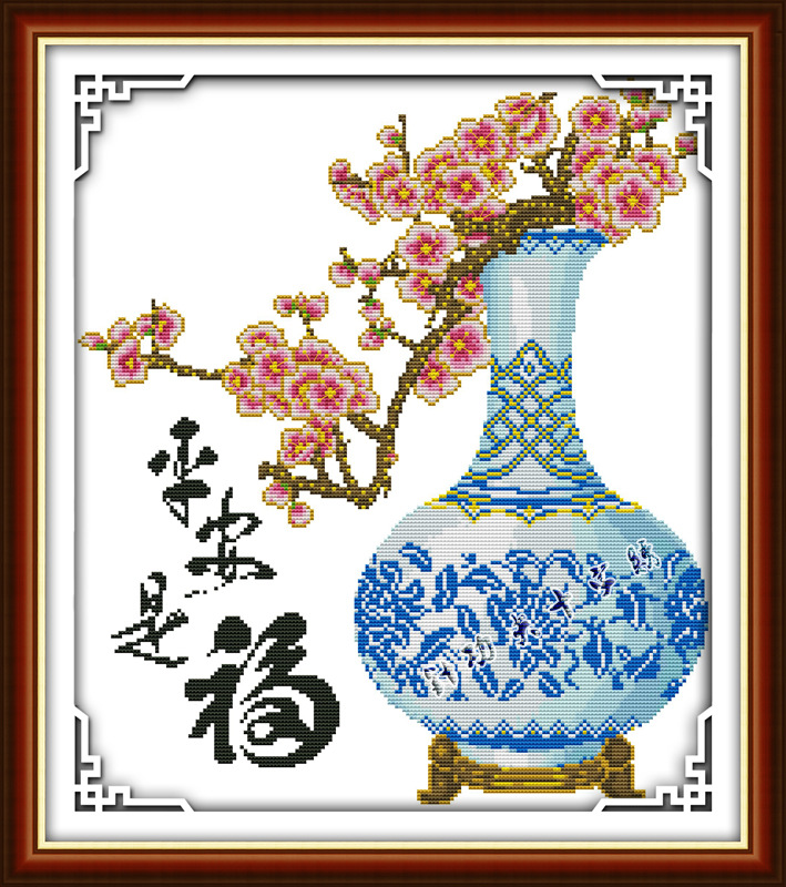 品牌十字绣 正品不偏格精准印花十字绣 厂家批发库存平安是福(2)