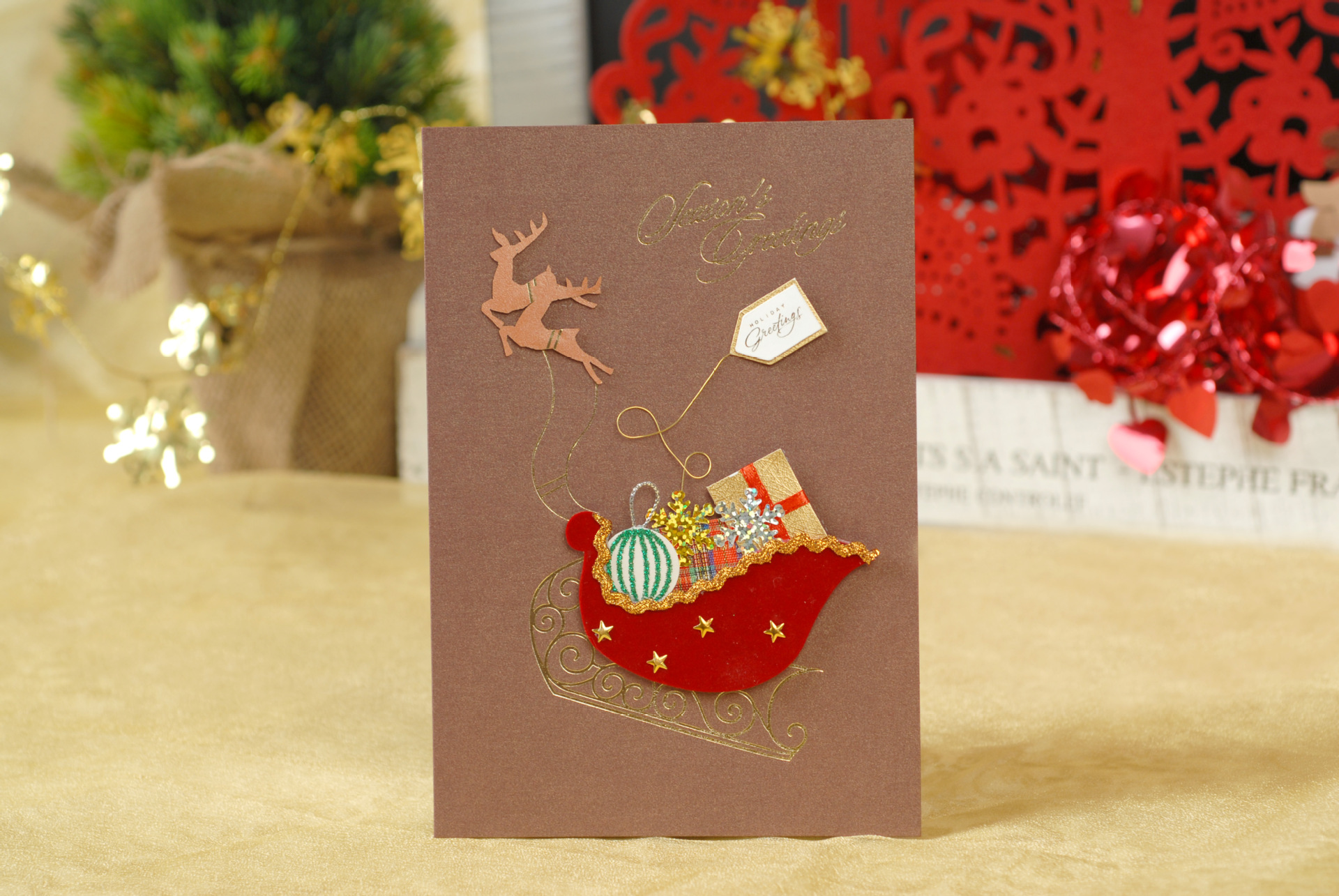 晶钻手工圣诞卡