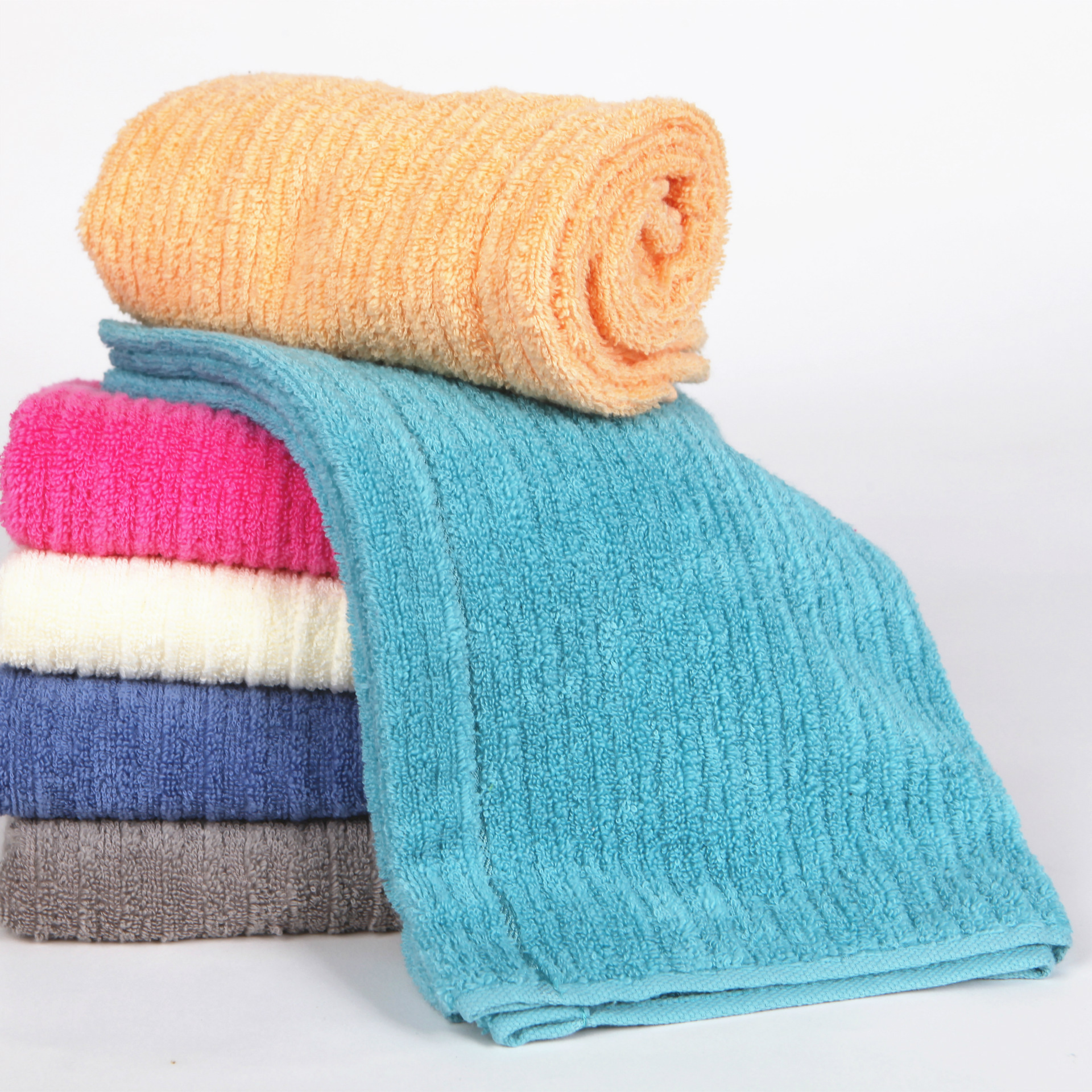 100%纯棉新疆长绒棉 高低毛小波浪足克重毛巾面巾 厂家批发 爆款