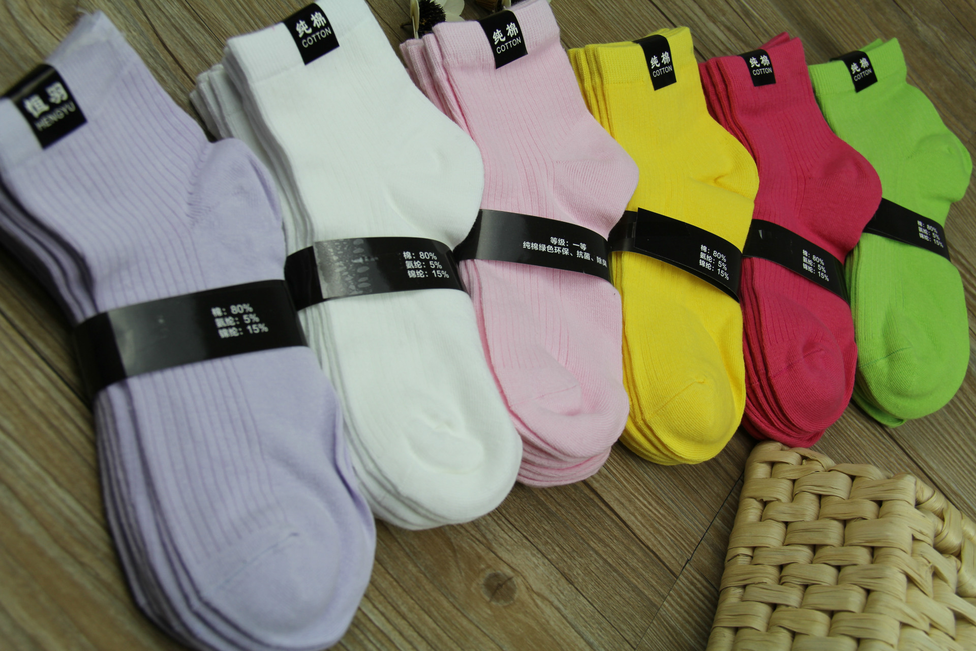 糖果色棉袜 中筒女袜 自产自销 批发供应