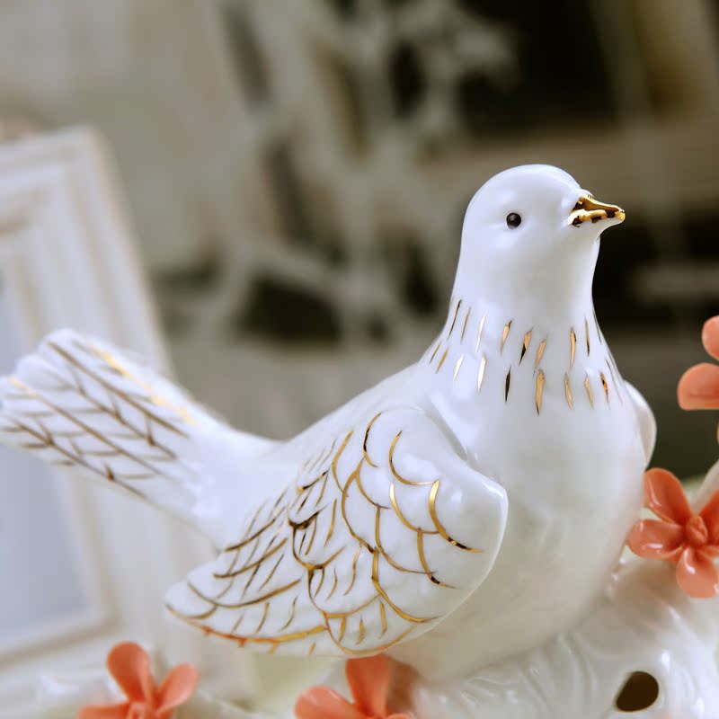 热销推荐 鸽子情侣创意陶瓷家居工艺摆件
