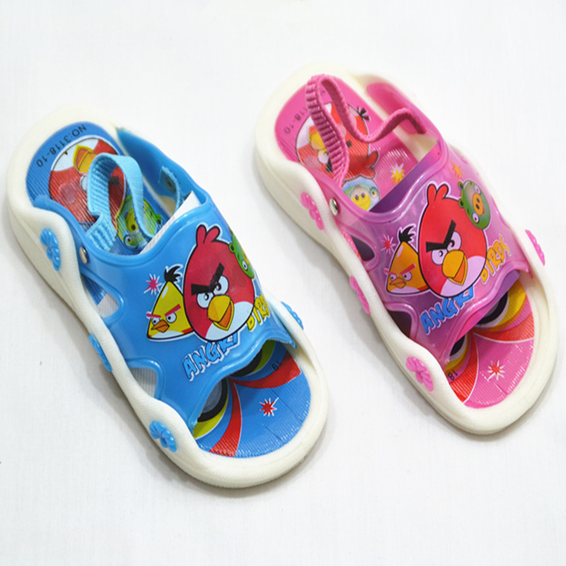 1-3岁夏季新款休闲卡通儿童凉拖鞋宝宝鞋学步鞋叫叫鞋愤怒的小鸟
