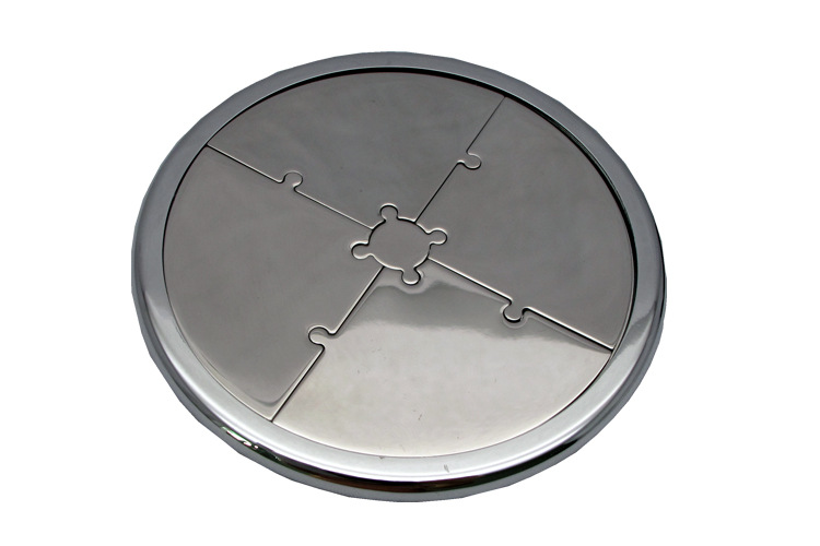 高档商务礼品办公桌装饰金属工艺品圆形平面杯垫益智拼图批发