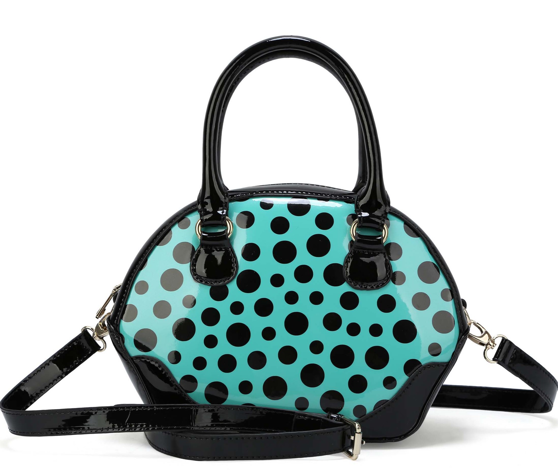 时尚流行可爱笑脸波点真皮女士包包