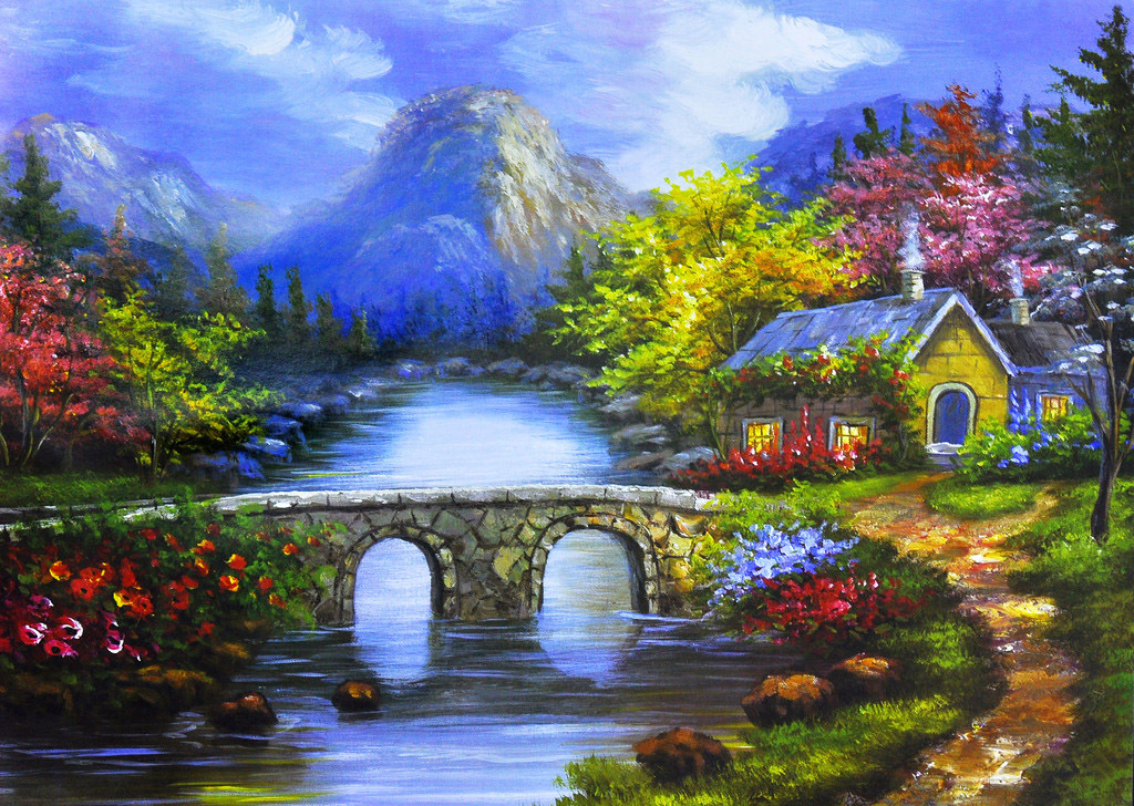 厂价直销 地中海风景油画 无框装饰画 深圳大芬油画批发 一件代发