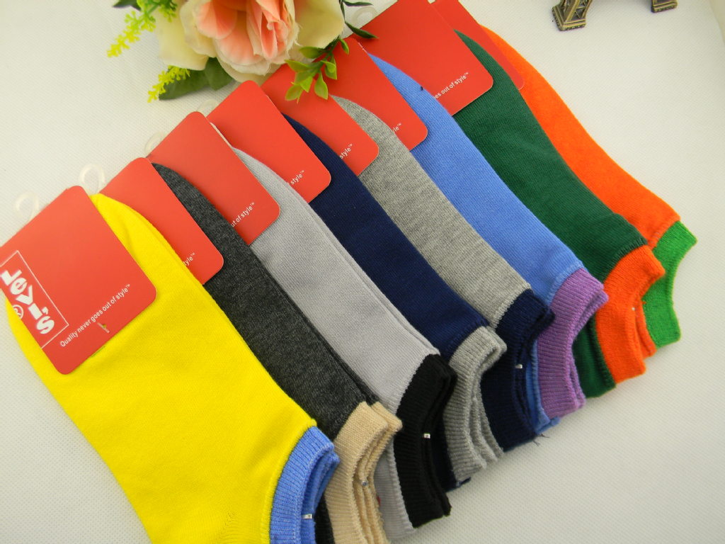 春夏新款外贸男士船袜男袜子双罗口短袜多色运动袜子批发【男】