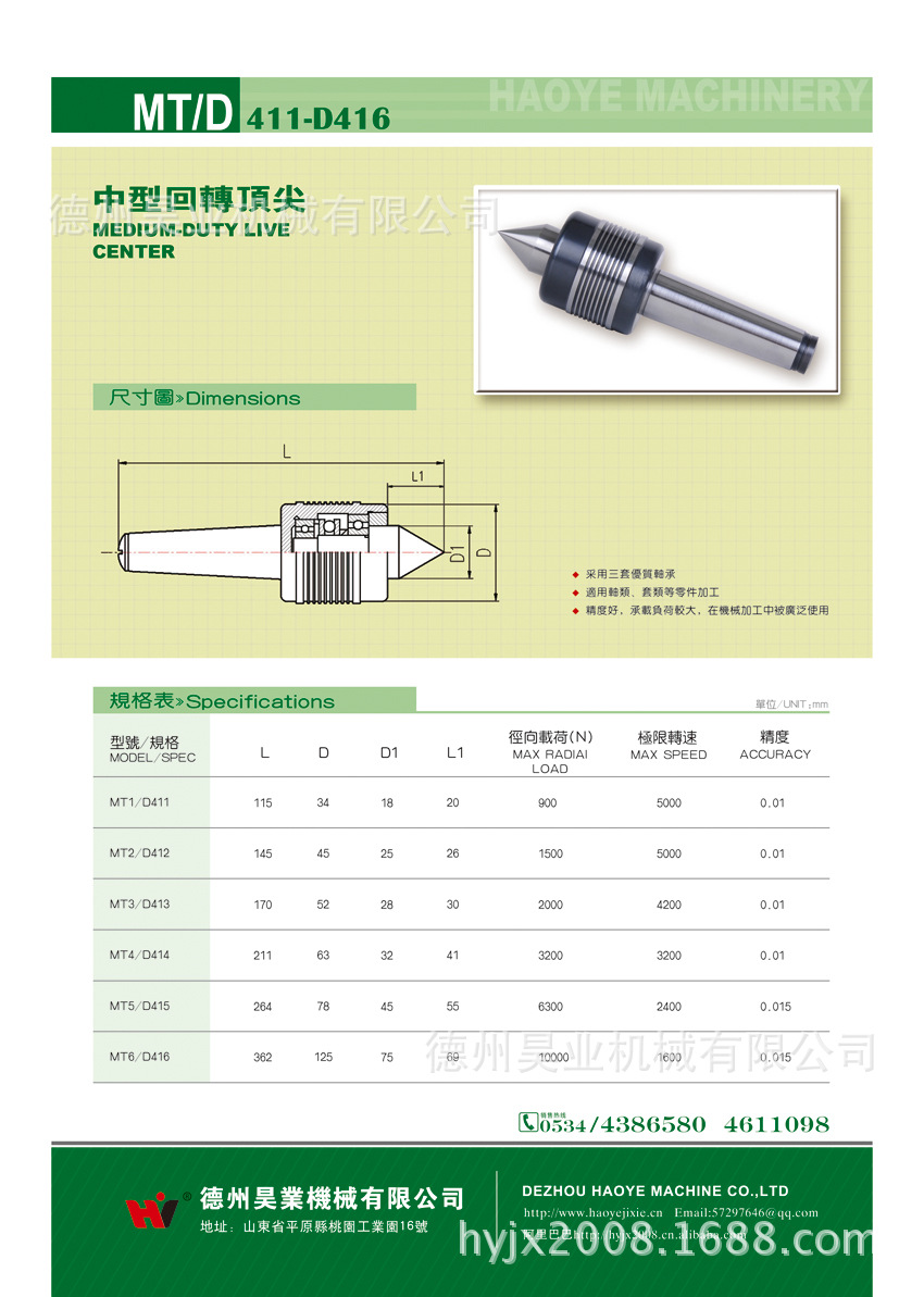 德州昊業批發零售 大頭型(前軸加大) 中型迴轉頂尖