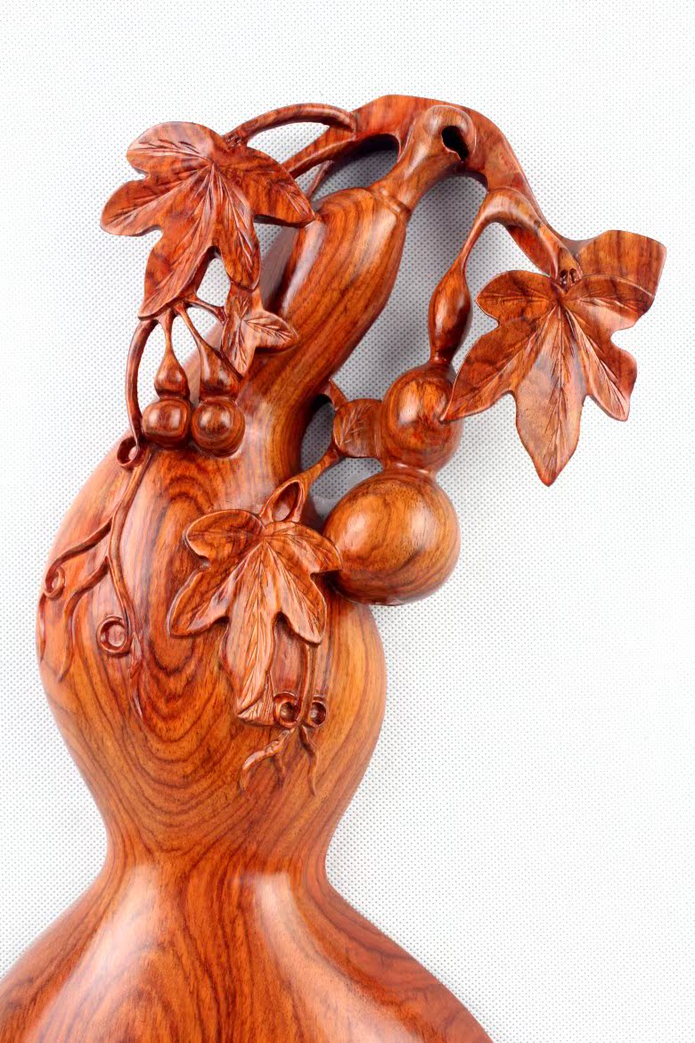 木雕葫芦挂件品 木质家居饰品 木雕挂件风水 花梨木雕刻工艺yj