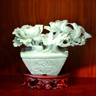 天然祁连玉摆件 母子情