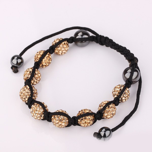 欧美香巴拉手链男女手工编织手链地摊热卖香槟饰品混批发