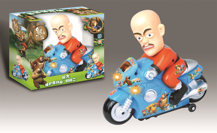 熊大熊二 光头强电动摩托车 音乐灯光-「过家家玩具」-马可波罗网