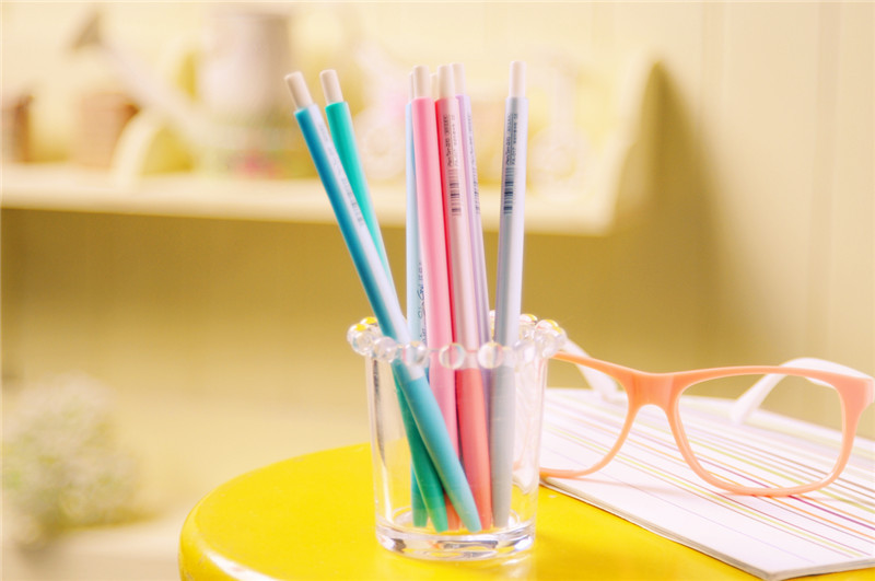 「签字笔/中性笔/宝珠笔」点石出品 按动彩色针管中性笔 韩版设计