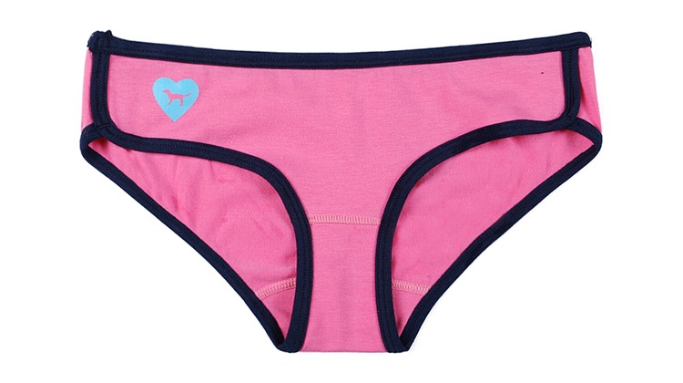 女士纯棉印花三角内裤 1014#四色爱心狗狗  颜色:黄色,黑色,粉色,黑色