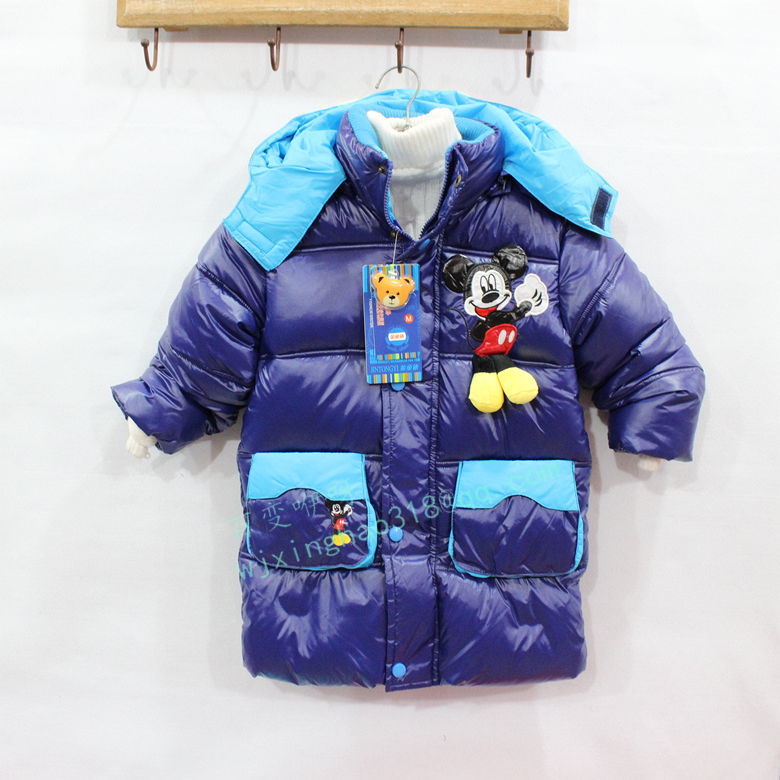 石狮童装批发厂家直销 2013新冬款男童 热卖 韩版米老鼠羽绒棉衣