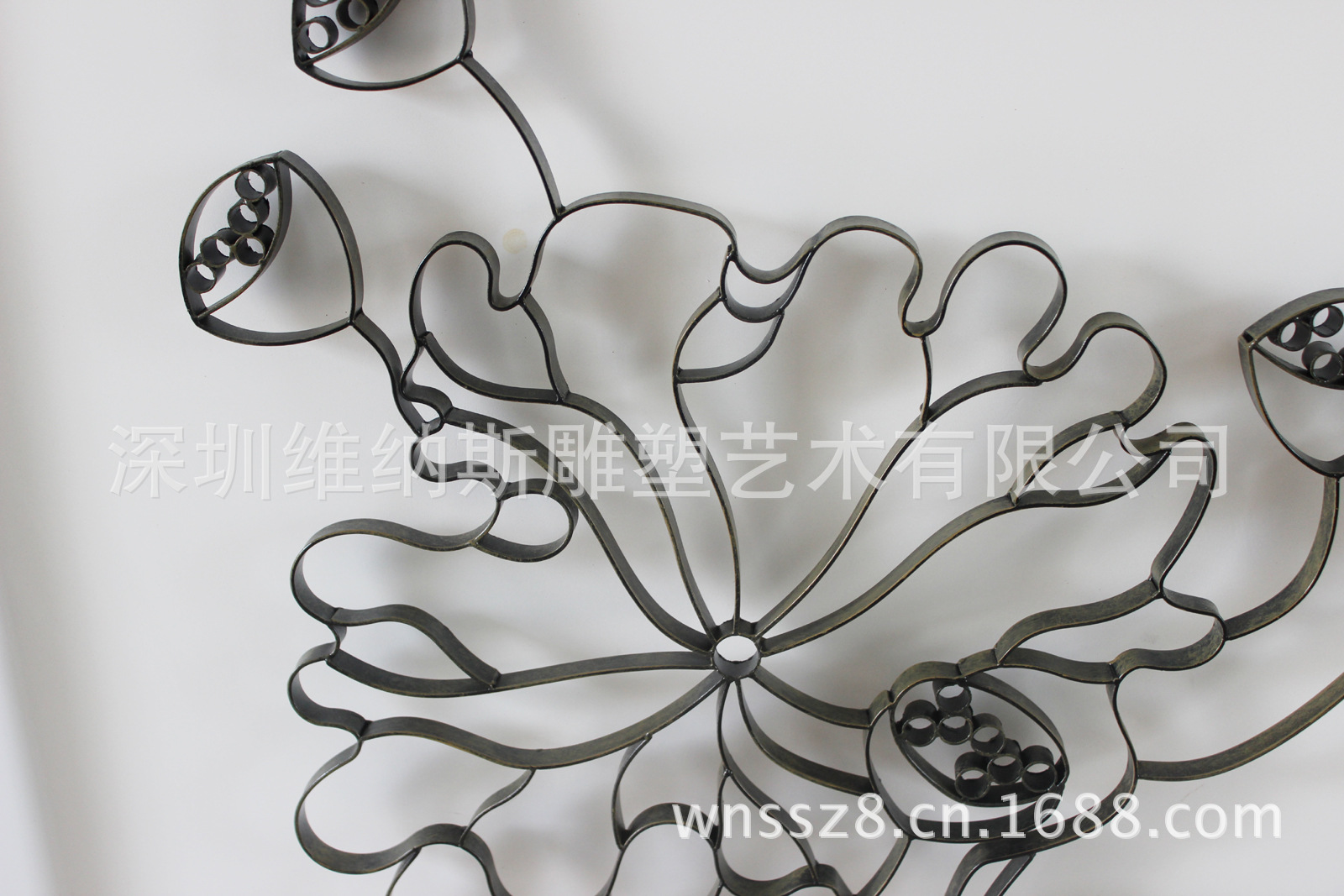 铁艺厂家直销酒店样板房别墅酒吧金属雕塑工艺品《荷花》壁挂