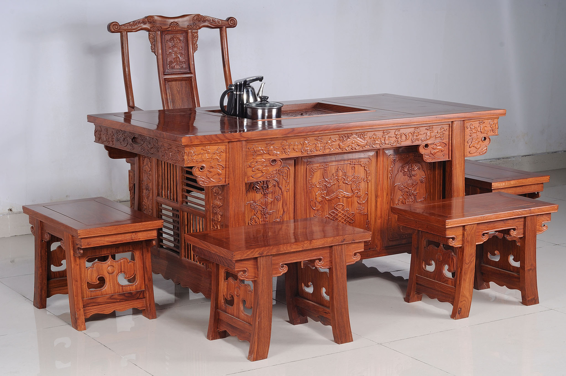 厂家直销红木家具 非洲黄花梨 1 5红木将军茶台 226-8320