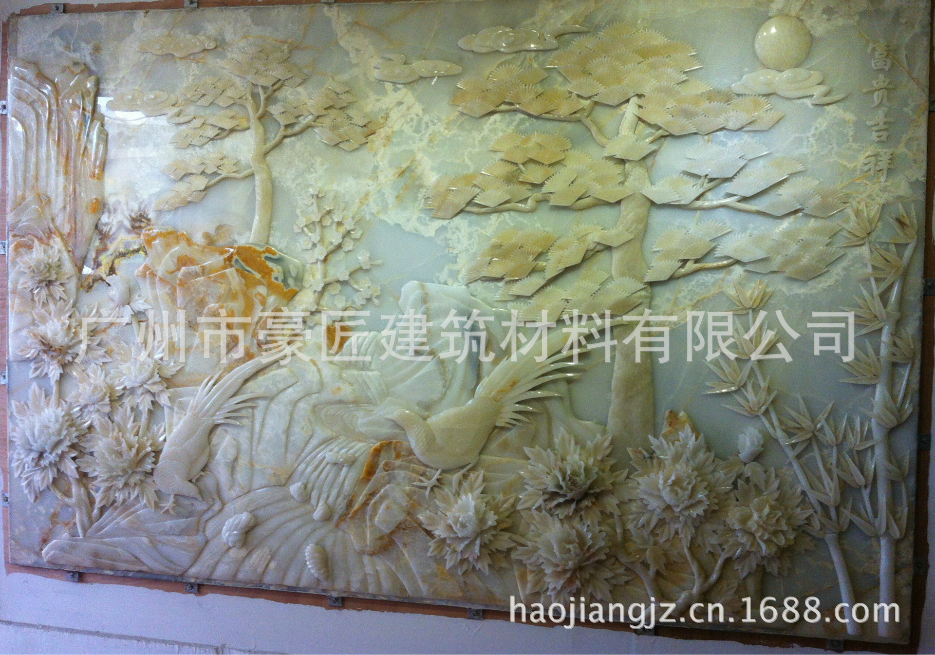 供天然玉石壁画yt315-2/富贵吉祥