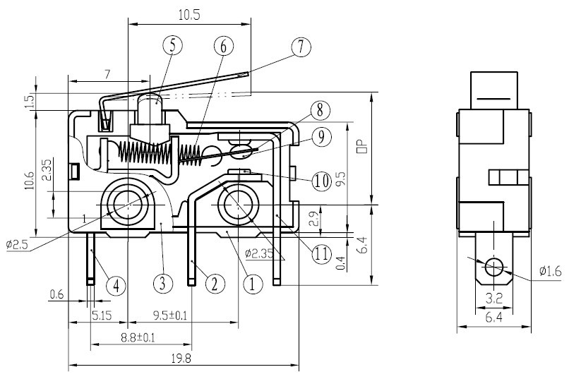 dongnan乐清东南微动开关厂家直销认证齐全(rohs等)kw4a(s)型