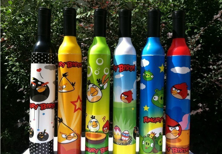 愤怒的小鸟 新款酒瓶伞 加粗加码防锈创意伞